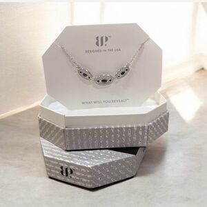 Elegant Silver Necklace with Black Accents